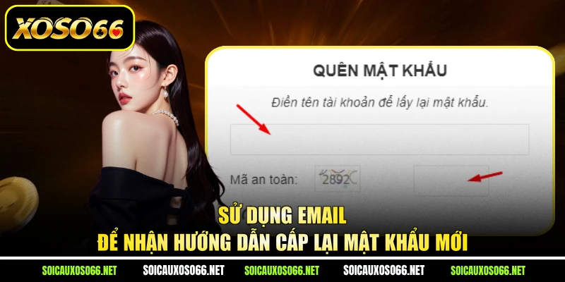 Sử dụng email để nhận hướng dẫn cấp lại mật khẩu mới
